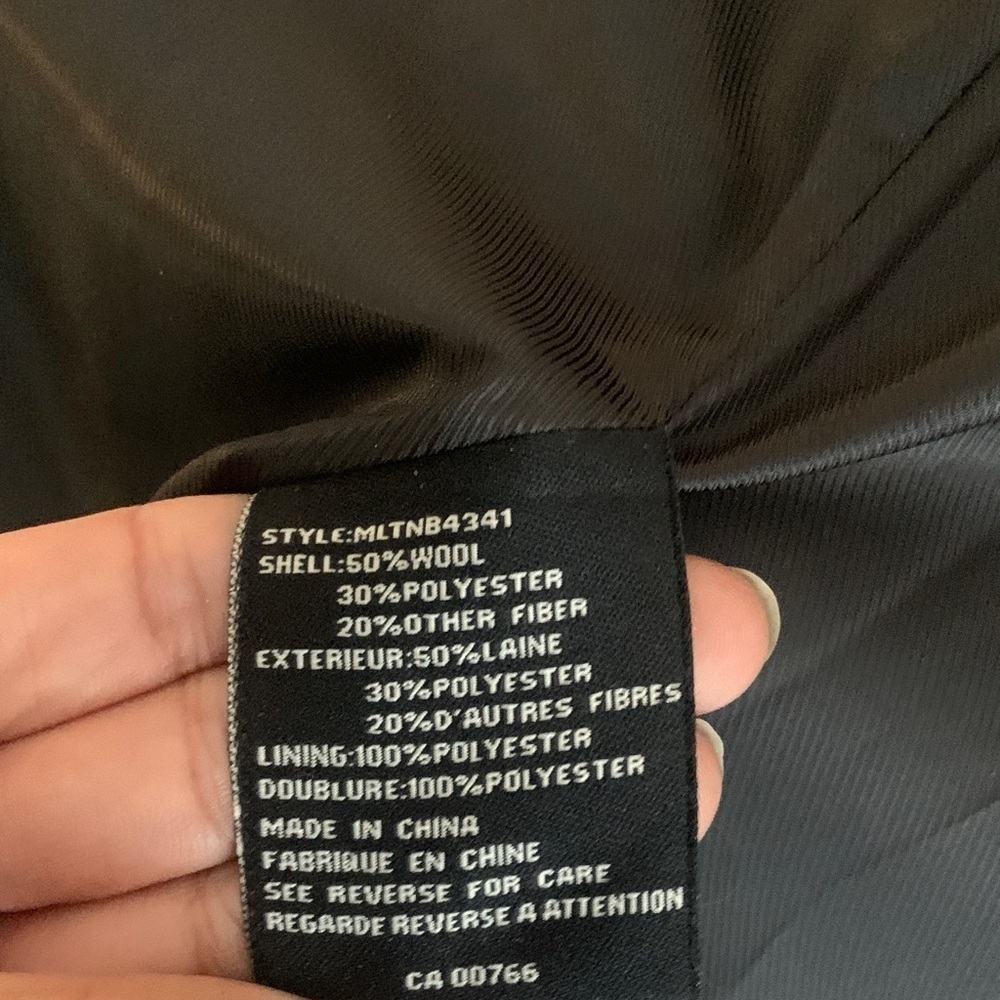 Wool Classic Black Men's Coat - Medium - Picture 15 of 15